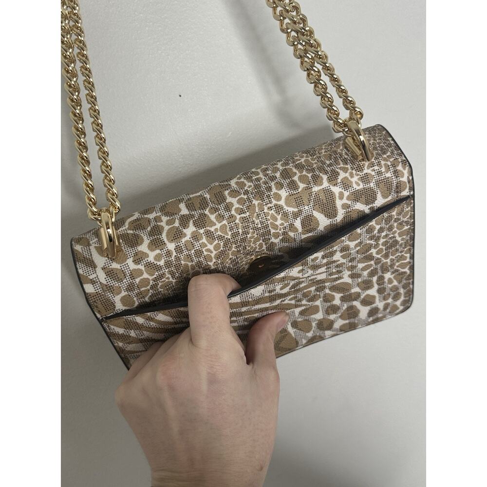 MICHAEL KORS Tan Animal Print Convertible Chain Crossbody Shoulder Camera Bag - Picture 5 of 8